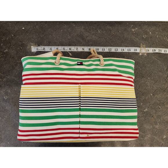 Tommy Hilfiger Tote Bag Canvas‎ Purse Flag Rope - Picture 1 of 5